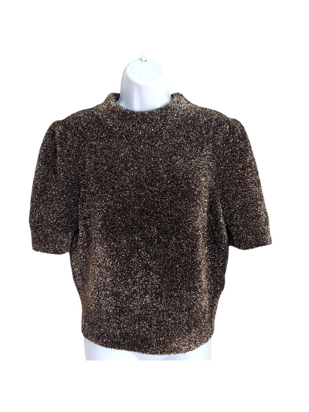 Kate Spade Metallic Texture Sweater Lurex Sparkle Glitter Holiday Party M